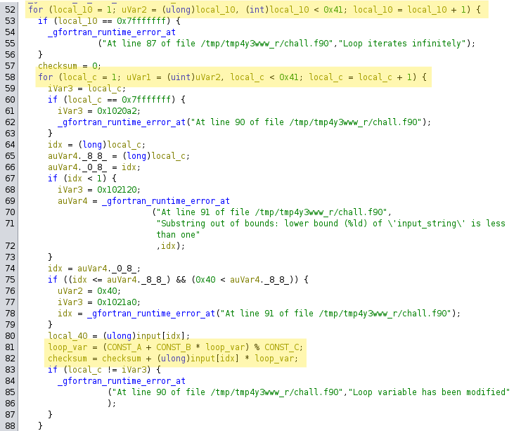 Analyzing the program flow of the provided binary.